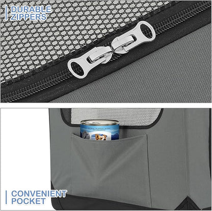 MoNiBloom 36 Inch Dog Crate for Large Medium Dogs, 3-Door Collapsible Dog Crate Foldable Pet Kennel w/Durable Mesh Windows for Indoor Outdoor Used