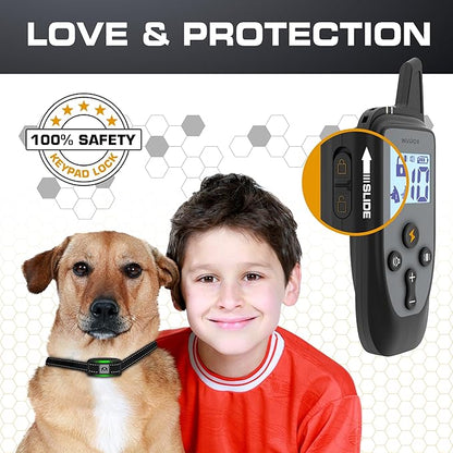 INVIROX Dog Training Collar [2025 Edition] 123 Levels Dog Training Collar with Remote 1100yd Range E Collar for Dogs Training 100% Waterproof Rechargeable, Manual Bark Collar for Large Dog