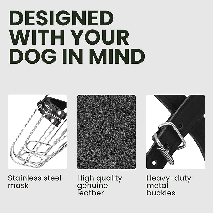 BRONZEDOG Dog Muzzle Wire Basket Metal Mask for Small, Medium and Large Dogs, Breathable, Dog can Drink, Adjustable, Padded, Training, Prevents Biting (Size 8: Greyhound & Collie)