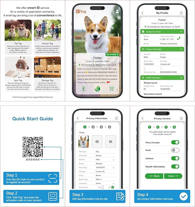Dog Tags Personalized QR Code, Retro Brass Personalized Pet ID Tags Modifiable Pet Online Profile, Multiple Emergency Contact, Scan QR Code Send Pet GPS Location Email (Labrador Retriever-1)