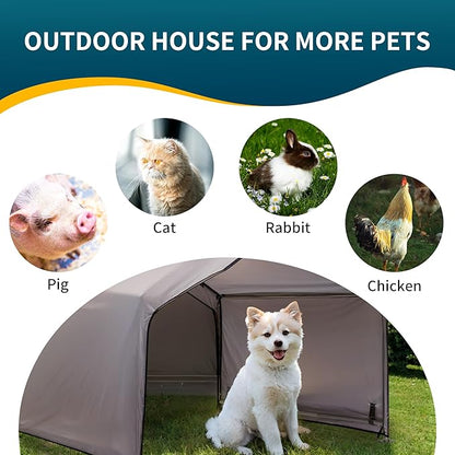 Dog Tent Outdoor, Extra Large Dog House Outside, Big Dog Shade Shelter Waterproof Weatherproof Doghouse Canopy with Ground Nails, Sun Rain Cover for Pet Cat Goat Livestock, 4'x 4'x 3.3', Gray