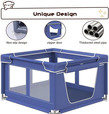 Dog Playpen 42 × 42 Inch, Puppy PlayPen with Gate for Puppies, Small and Medium Dogs, Pet PlayPen for Outdoors & Indoors