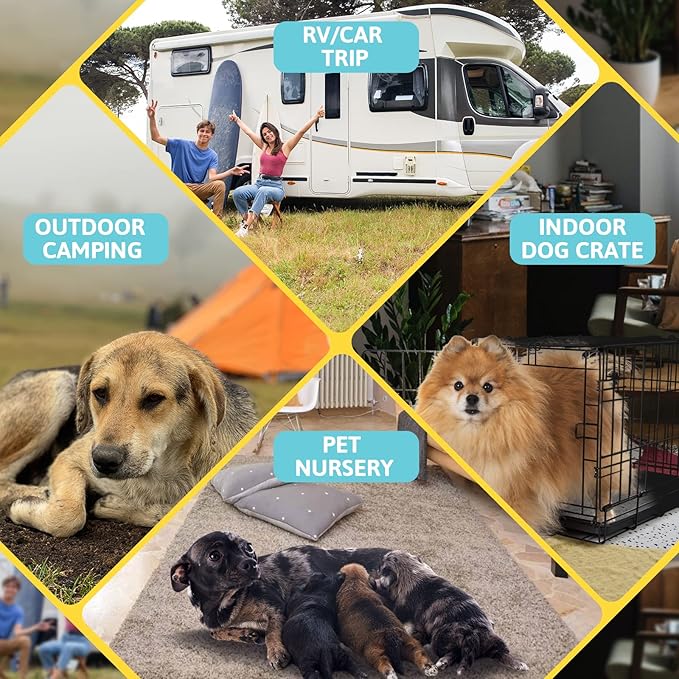 KingCamp Dog Playpen Pet Playpen + Free Travel Bowl Portable Foldable Dog Tent and Puppy Playpen Pet Tent + Free Carrying Case Indoor Outdoor Camping (Large (50x50x24 inches))