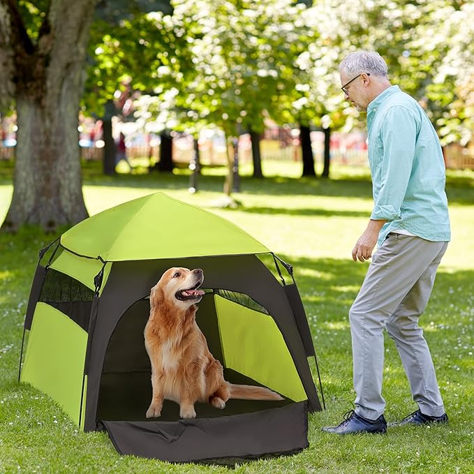 PawHut Pop Up Dog Tent for Extra Large and Large Dogs, Portable Pet Camping Tent with Carrying Bag for Beach, Backyard, Home
