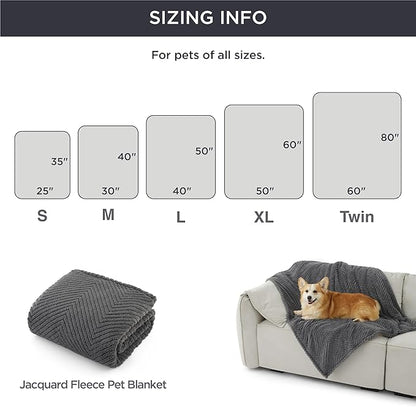 Bedsure Dog Blanket for Large Dogs Washable - Soft Fluffy Puppy Blanket with Premium 300GSM Coral Fleece, Cozy Calming Cat Blankets for Indoor Cats, Fuzzy Pet Blanket for Kitten Doggy, Grey, 40x50IN
