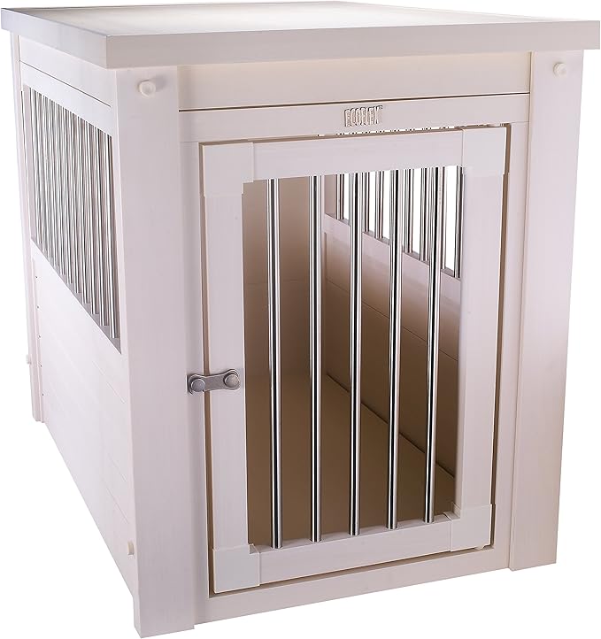New Age Pet ecoFLEX Pet Crate/End Table, Medium, Antique White, Model:EHHC404M