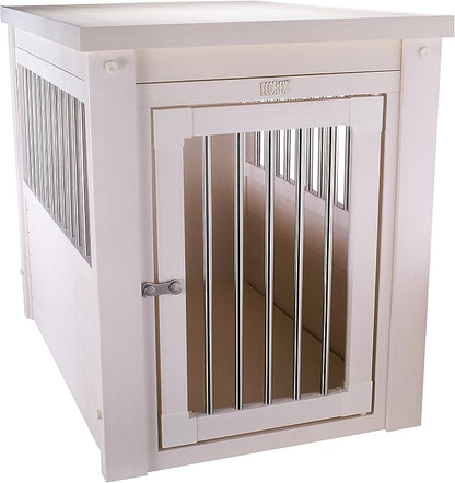 New Age Pet ecoFLEX Pet Crate/End Table, Medium, Antique White, Model:EHHC404M