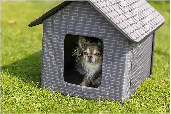 TRIXIE Pet House for Small Dogs & Cats – Insulated Dog House Outdoor with Foam Insulation & Waterproof Fabric, Lightweight Portable Dog House – 22.1 x 17.7 x 16.9