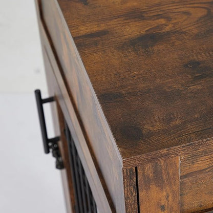 Dog Crate Furniture, Dog Crate Table, Decorative Dog Kennel with Drawer, Indoor Pet Crate End Table (Large)