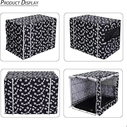 Geyecete Large Dog Crate Covers Fits 24inch-48inch Dog Crates for Small Medium Large Dogs Dog Crate Bed Dog Crate with Cover - Cover only(Crate Not Included)-Black-36