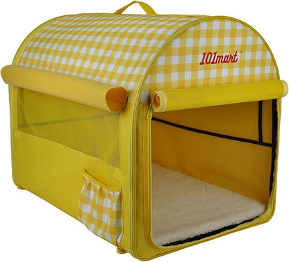 Premium Soft-Sided Folding Pet Tent | Portable Pet Crate for Home and On The Go | Made from Heavy-Duty Water-Resistant Canvas Fabric | Perfect for Indoor and Outdoor Use