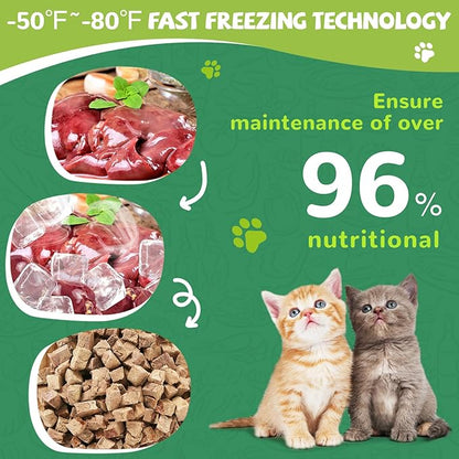 Freeze Dried Chicken Liver Pet Treats, High Protein Freeze-Dried Pet Food for Dogs, Cats, Fresh Ingredient Snacks, 2.1 oz, Rawhide Free&Grain Free