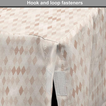 Lunarable Cream Dog Crate Cover, Geometrical Design Soft Colored Diamond Line Harlequin Background Pattern Classic Image, Easy to Use Pet Kennel Cover for Cats & Medium Dogs, 30 Inch, Tan