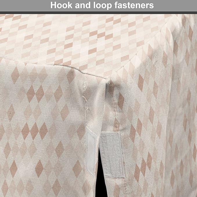 Lunarable Cream Dog Crate Cover, Geometrical Design Soft Colored Diamond Line Harlequin Background Pattern Classic Image, Easy to Use Pet Kennel Cover for Small Dogs Puppies Kittens, 18 Inch, Tan