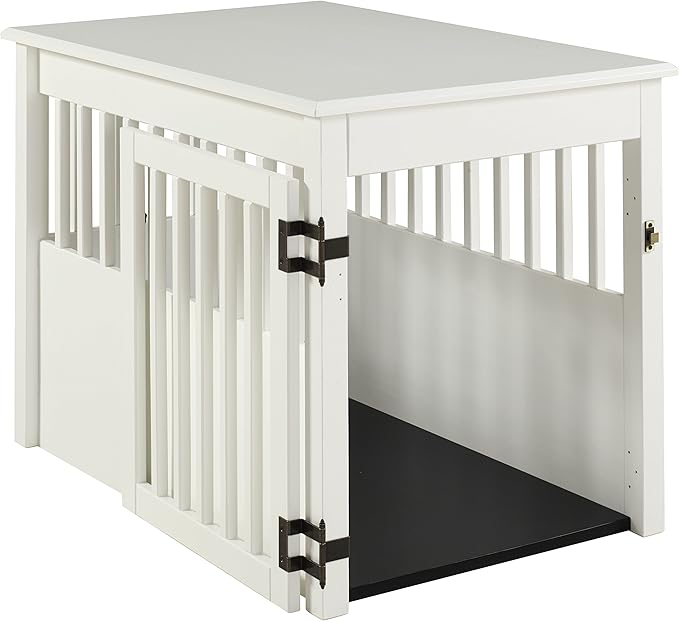 BarkWood Large Pet Crate End Table - White Finish