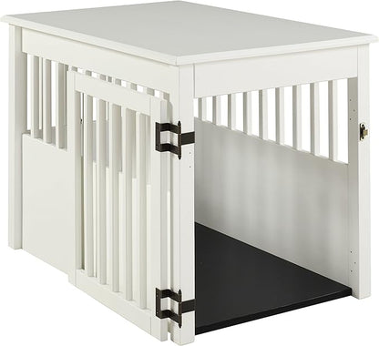 BarkWood Large Pet Crate End Table - White Finish