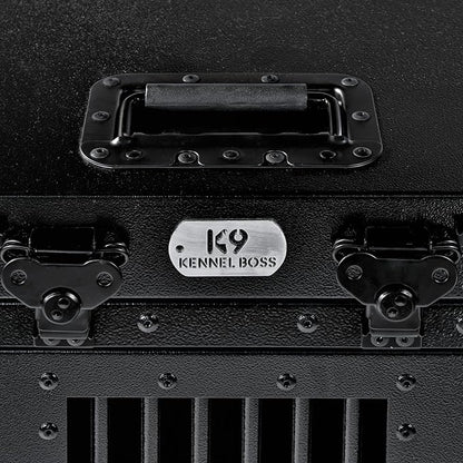 Heavy Duty Fully Collapsible Powder-Coated Aluminum Dog Crate - Small (Black)