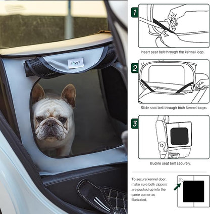 Love's cabin 42in Portable Large Dog Bed - Pop Up Dog Kennel, Indoor Outdoor Crate for Pets, Portable Car Seat Kennel, Cat Bed Collection, Grey