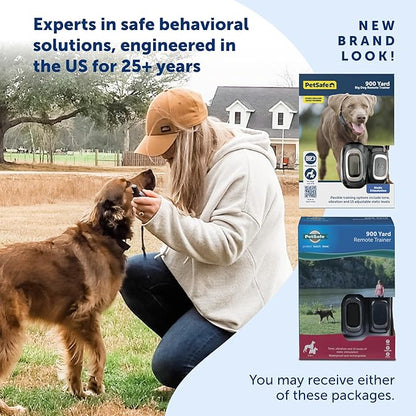 PetSafe 900 Yard Remote Training Collar Choose from Tone, Vibration, or 15 Levels of Static Stimulation Longest Range Option for Training Off Leash Dogs Waterproof and Durable Rechargeable