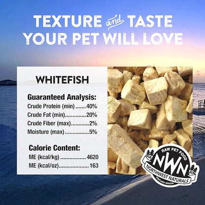 Northwest Naturals Raw Rewards Freeze-Dried Whitefish Treats for Dogs and Cats - Bite-Sized Pieces - Healthy, 1 Ingredient, Human Grade Pet Food, All Natural - 10 Oz (Pack of 3)