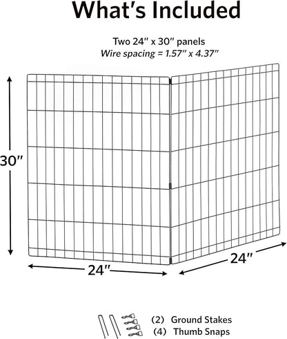 MidWest Homes for Pets Universal Pet Playpen 2-Panel Extension Kit | Fits Metal 30-Inch Dog Pens | Kit Measures, 24x30 Inch (Pack of 2)