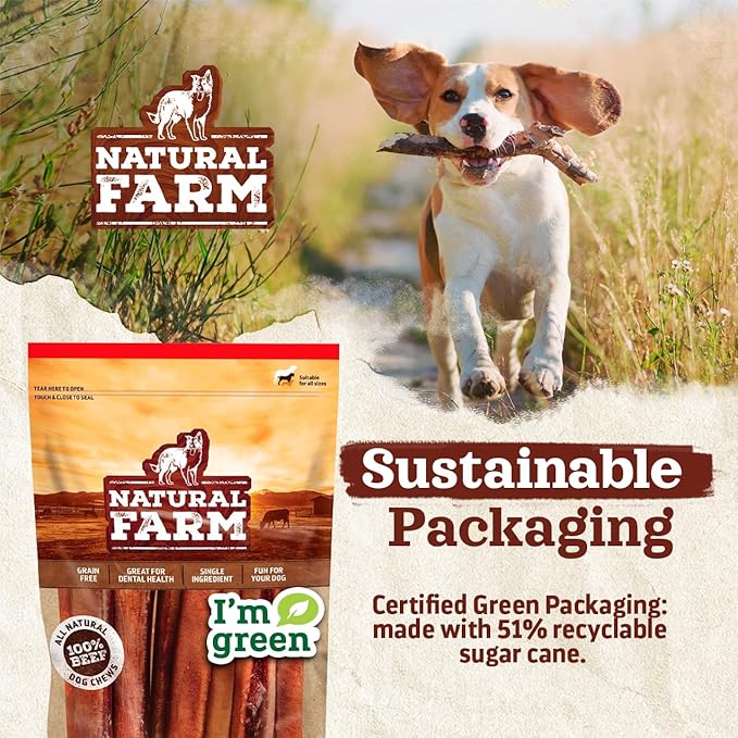 Natural Farm Filled Dog Bones, Bacon & Cheese Flavor (5-6 Inch, 3 Pack), Limited Ingredient Stuffed Dental Dog Bone Treats for Large Dogs