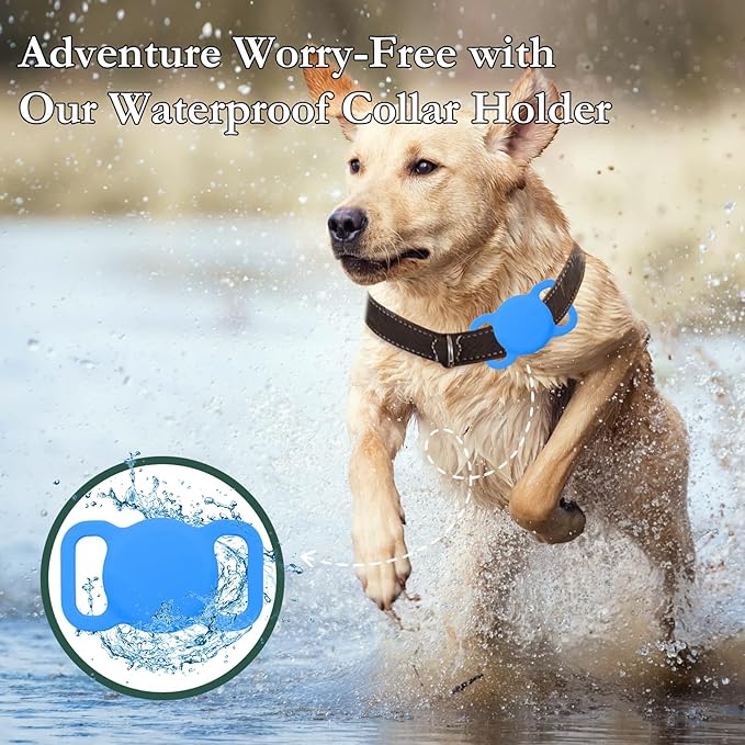 Pet Tracker for Dogs, Smart Bluetooth Location Tracker, MFi Certificated Tracking Device, Waterproof,No Monthly Fee, Works with Find My Not GPS Tracker (iOS Only) (Sky Blue)