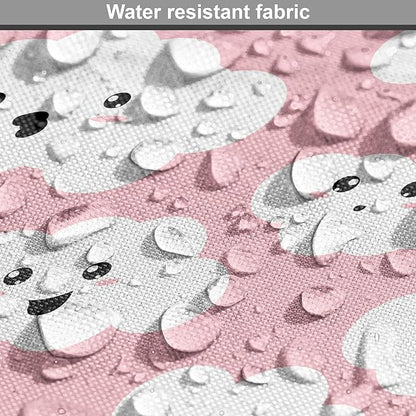 Ambesonne Cloud Dog Crate Cover, Continuous Fluffy Cumulus Blush Tones Sky Cartoon, Easy to Use Pet Kennel Cover for Cats & Medium Dogs, 30 Inch, Pink Charcoal