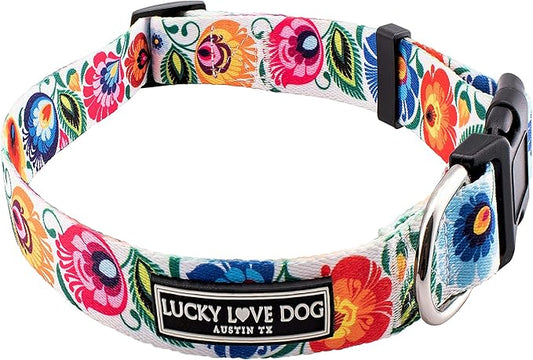 Lucky Love Dog - Adjustable Dog Collar with Easy Click Buckle for Small to Large Dogs, Durable, & Comfortable Collar for Male & Female Dogs, Pet Collar for Puppies & Adult Dogs - Ladybird, X-Small