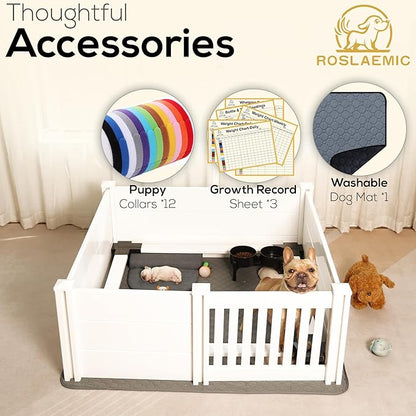 Whelping Box for Dogs and Puppies with Rails, Puppy Whelping Supplies, Suitable for Small Dogs, White