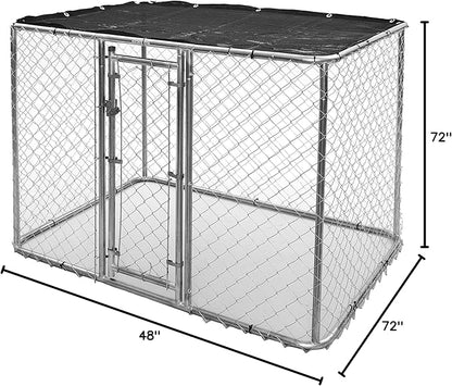 MidWest Homes for Pets Chain Link Portable Kennel with a Sunscreen, 6L x 4W x 4H Feet, K9 Kennel K9644