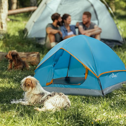 Outdoor Waterproof Pet Camping Tent, Cave Bed for Indoor Cats and Small Dogs, Portable Cat House Dog House, 29.5x29.5x18.9'', Blue, M.