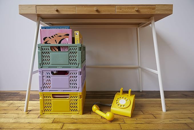 3 Sprouts Modern Folding Crate - Medium & Large Combo Pack - Green