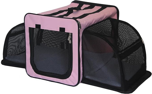 Pet Life ® Roomeo Folding Collapsible Airline Approved Pet Dog Carrier Crate