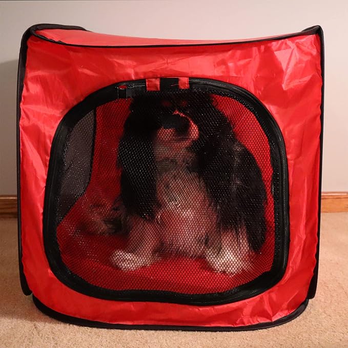 Portable Pop Up Dog Crate-Medium Red