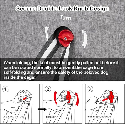 Collapsible Dog Crate - 26 Inch Portable Foldable Travel Crates for Small Dogs with Detachable Storage Bag, Removable Pad, and Mesh Windows for Outdoor & Indoor