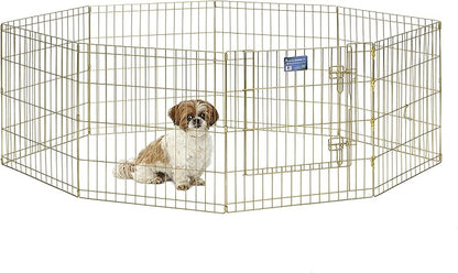 MidWest Homes for Pets Dog Exercise Pen & Playpen, 24" W x 24" H, No Door, Gold Zinc