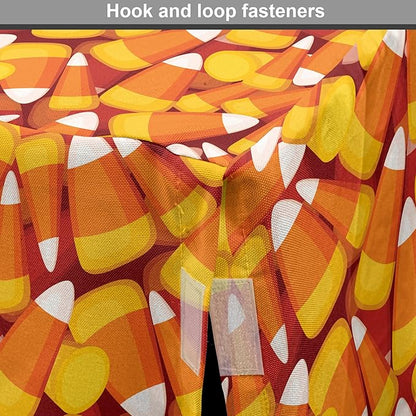 Lunarable Candy Corn Dog Crate Cover, Cartoon Style Pattern of Repetitive Nested Sweets Clutter, Easy to Use Pet Kennel Cover for Small Dogs Puppies Kittens, 18 Inch, Marigold Vermilion