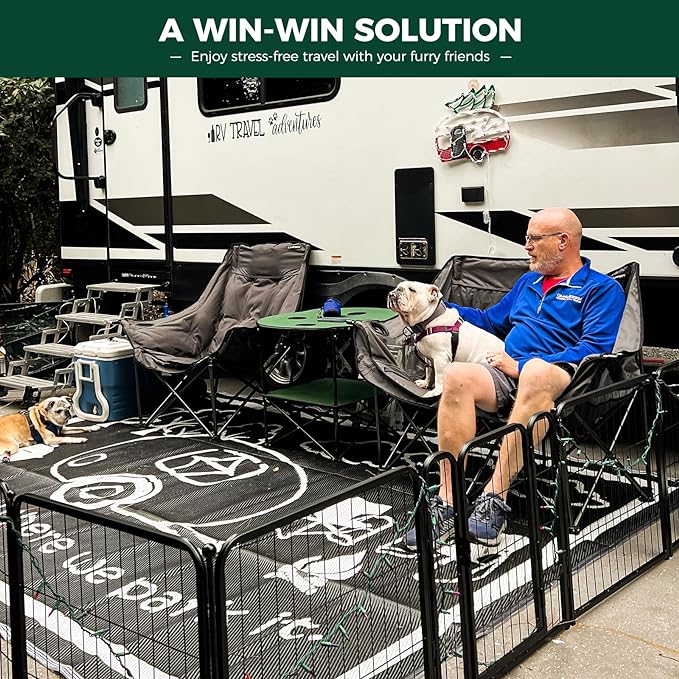 FXW Rollick Dog Playpen for Yard, RV Camping, 24 inch 6 Panels for Puppy and Small Dogs│Patented