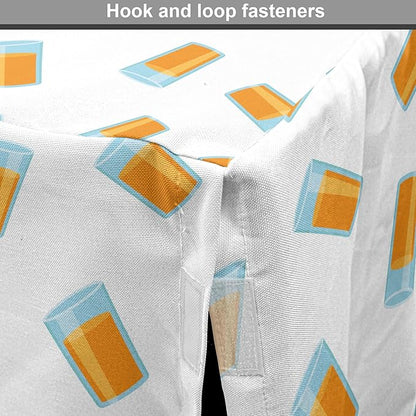 Lunarable Drinks Dog Crate Cover, Pattern of Fresh Orange Fruit Juice Scattered on a Plain Background, Easy to Use Pet Kennel Cover for Medium Large Dogs, 36 Inch, Orange Pale Blue