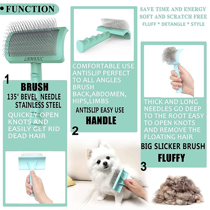 Super Dense Soft Brush for Thick and Long Fur - Doodle Grooming Brush for Fluff, Shedding, Tangles on Goldendoodles - 25mm (1")