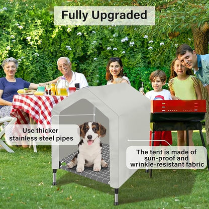 Elevated Dog House for Outdoor or Indoor - Waterproof Dog Tent Cat House, Dog Sunshade Tent, Pet House with Removable Cover, Suitable for Small Cats Dogs