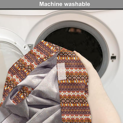 Lunarable Aztec Dog Crate Cover, Ornate Rich Motifs in Autumn Colors Geometric and Floral Design Old Tribal, Easy to Use Pet Kennel Cover for Medium Large Dogs, 36 Inch, Orange Yellow Blue