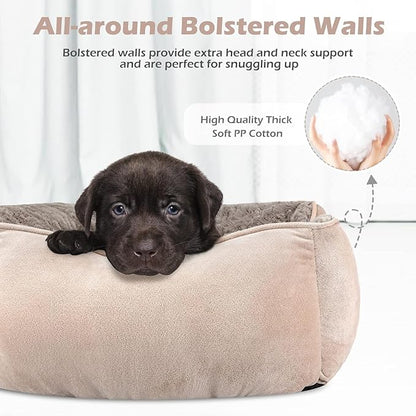 INVENHO Large Dog Bed for Large Medium Small Dogs Rectangle Washable Dog Bed, Orthopedic Dog Bed, Soft Calming Sleeping Puppy Bed Durable Pet Cuddler with Anti-Slip Bottom L(30"x24"x9")