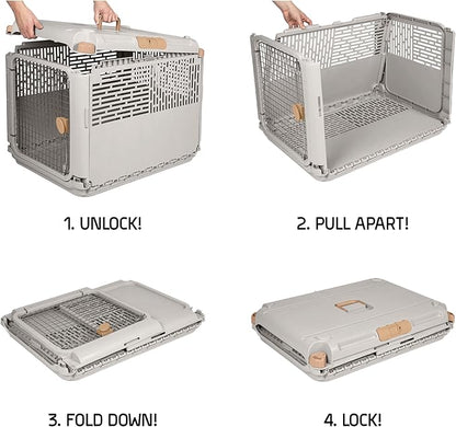 SportPet Designs Collapsible Pet Kennel, 30" Medium (Tan)