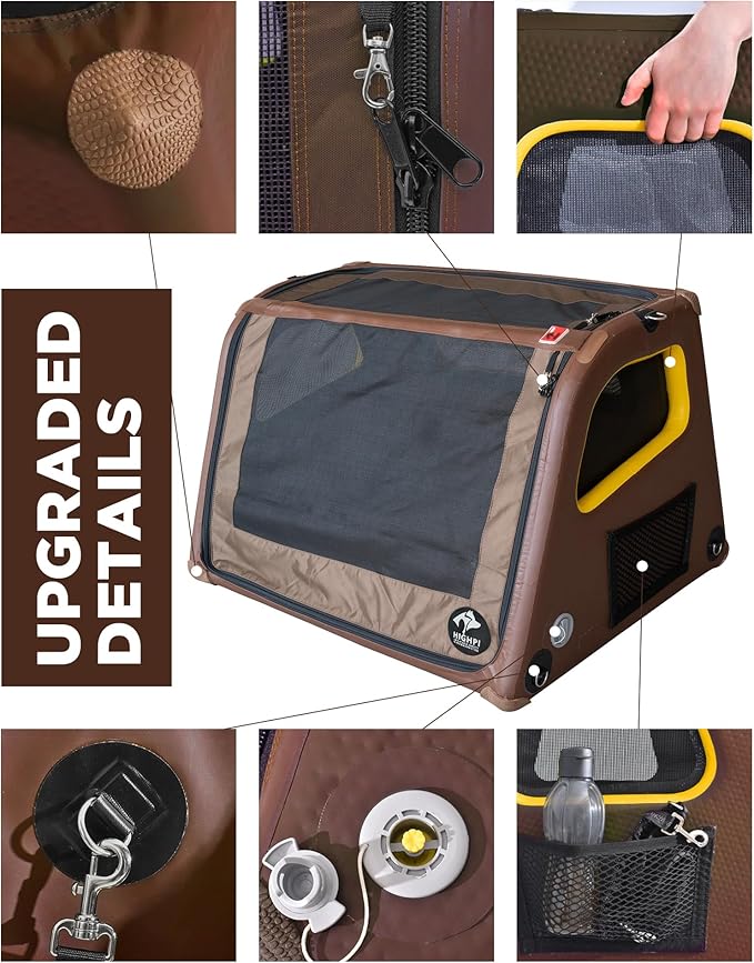 Collapsible Portable Soft Dog Crate-HIGHPI Inflatable Dog Travel Crate For Very Large Dogs, Waterproof Dog Kennel Outdoor Indoor, Safety Foldable Dog Cage For Car Home, Dog Carrier 41"L x 35"W x 29"H