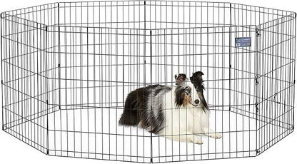 MidWest Homes for Pets Dog Exercise Pen & Playpen, 24" W x 30" W, No Door, Black