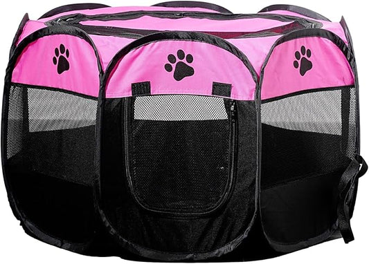 Portable Pet Playpen, Dog Playpen Foldable Pet Exercise Pen Tents Cat House Playground for Puppy Kitten Indoor Outdoor Travel Camping Use