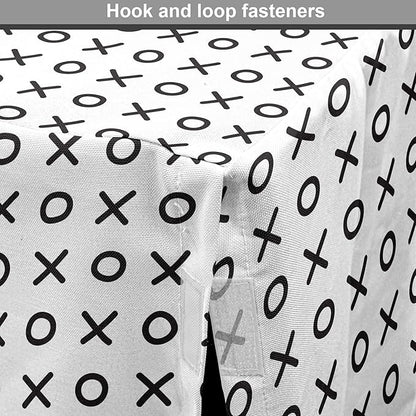 Ambesonne XOXO Dog Crate Cover, Simplistic and Monochrome Design of Letters X and O Modern Art Print, Easy to Use Pet Kennel Cover for Medium Large Dogs, 48 Inch, Grey Charcoal