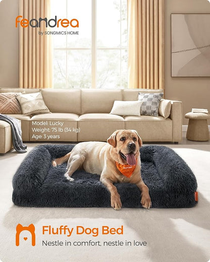 Feandrea Dog Bed, Orthopaedic Dog Sofa Bed for Medium Dogs, Waterproof Ped Bed with Removable Washable Cover, 36 x 27 x 9 Inches, Dark Gray UPGW232G02